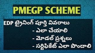 pmegp scheme edp training details [upl. by Porett201]