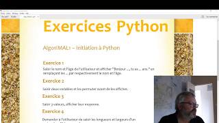 Python  Correction Algo1IMAL1Ex2  Initiation [upl. by Hannahoj]