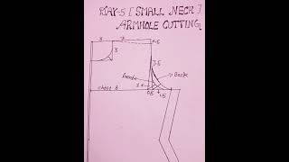 Small neck armhole measurements and its cutting ✂✂✂ [upl. by Laumas564]