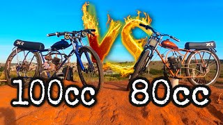 Bike motorizada 100cc vs 80cc na subida veja a diferença  motorizando [upl. by Shivers]