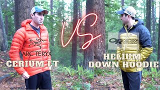 Outdoor Research Helium Down Hoodie Vs Arcteryx Cerium LT Down Jacket Battle [upl. by Akitan]