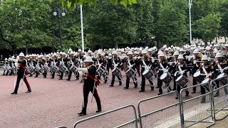 The Massed Bands of HM Royal Marines March Up the Mall 2024 [upl. by Leahcimnaes616]