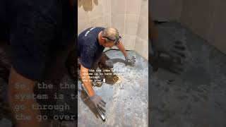 No more rubber shower pan liners 👊👊🔥🔥 diy shower bathroomremodel [upl. by Haem]