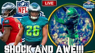 🦅 ELITE Offense VICIOUS Defense  Eagles Open Practice Live Reaction  Day 7 [upl. by Arabrab825]