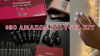 Polygel for Beginners  20 Amazon Polygel Nail Kit Review [upl. by Enitsirhk456]