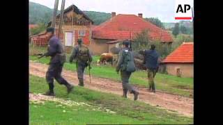 KOSOVO ETHNIC ALBANIANS FLEE VILLAGES IN DRENICA AREA [upl. by Sipple]