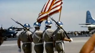 US Air Force Luke AFB Air Shows 1963 0r 64 With HH43 Huskie Helicopter Extinguishing A Fire [upl. by Asseral]