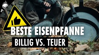 BESTE EISENPFANNE Überteuerte Jägerpfanne schwere Schmiedeeiserne und billige Alternative im Test [upl. by Norrahc583]