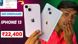 Second Hand iPhone 13 at ₹22435 Only😲 😱 I Best Trusted 9 Secondhand Mobile Website in India ✅ [upl. by Rebm321]