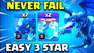 Never Fail  Th12 Electro Dragon Attack Strategy  New TH12 Clone Spell Electro Dragon Strategy Coc [upl. by Arayt]