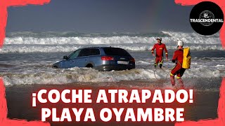 COCHE ENCALLADO EN EL MAR EN LA PLAYA DE OYAMBRE CANTABRIA [upl. by Begga]