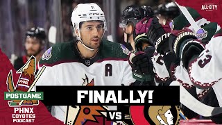 Arizona Coyotes FINALLY win end 14game losing streak against Ottawa Senators [upl. by Oruhtra737]