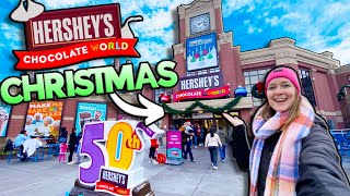 Christmas at Hersheys Chocolate World Holiday Chocolate Merch and Experiences [upl. by Ydennek988]