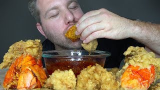 FRIED LOBSTER TAIL SEAFOOD BOIL SAUCE MUKBANG  Savage Eating  Watch at YOUR own RISK [upl. by Ahsitniuq]