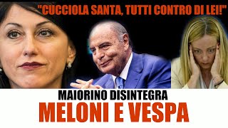 quotCUCCIOLA SANTAquot MAIORINO DISINTEGRA MELONI E VESPA giorgiameloni governo politica [upl. by Akiria986]