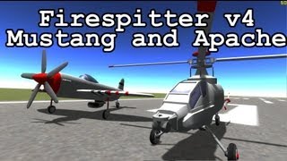 Firespitter V4 Mustang and Apache  Kerbal Space Program [upl. by Daus]