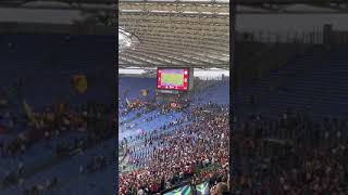 Ingresso tifosi Curva Sud dopo contestazione Roma Udinese [upl. by Aem]