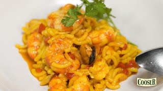 Fideuá de Marisco con Sepia y Gambas🥘Receta Tradicional Valenciana [upl. by Atiuqrahc]