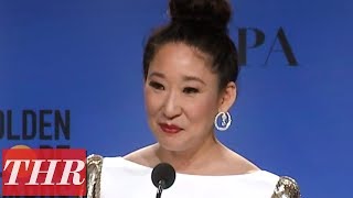 Golden Globes Winner Sandra Oh Full Press Room Speech  THR [upl. by Mcnamara]