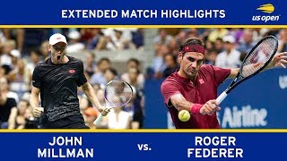 John Millman vs Roger Federer  US Open 2018 R4 [upl. by Innos]