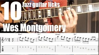 10 easy Wes Montgomery Jazz Guitar Licks Bb7  Lesson With Tabs From quotWest Coast Bluesquot [upl. by Seuqirdor]