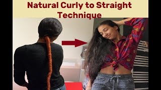 ❌ Heatless Curly to Straight Hair Tutorial ❌ [upl. by Aniratac329]