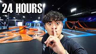 24 HOUR OVERNIGHT CHALLENGE in TRAMPOLINE PARK [upl. by Ateikan]