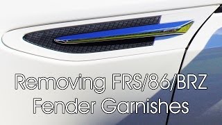 How to remove and replace 86BRZFRS Fender GarnishesVents [upl. by Etnod308]