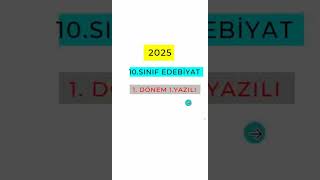 10Sınıf Edebiyat 1Dönem 1Yazılı Soruları Yeni 2024 keşfet yks tyt keşfetteyiz sınav yazılı [upl. by Culver]