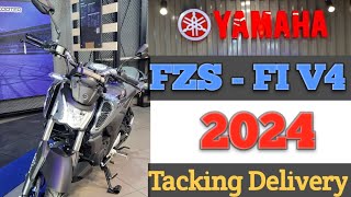 New Yamaha FZS V4 2024  Tacking Delivery Yamaha FZS V4  Best In150Cc Segment bike [upl. by Aneehc]