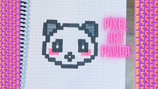 Pixel art idea✍️ How to draw pixel art  How to draw pixel panda🐼 [upl. by Adeys]