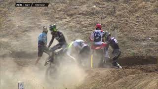 Chaotic first corners in MX2 Race 1  MXGP of Turkiye 2024 [upl. by Akena]