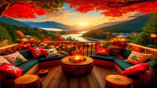 Relaxing Morning Jazz Music at Cozy Autumn Porch Ambience 🍂 Smooth Jazz Instrumental Music for Work [upl. by Lauralee]