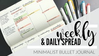 Weekly Spread  Daily Spread Combo  Bullet Journal [upl. by Enirehtac921]