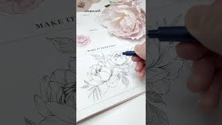 Peony Flower Drawing Practice art [upl. by Einyaj]