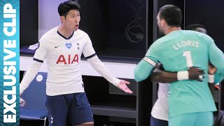 Son Feels the Fury of Lloris at HalfTime for not Tracking Back  All or Nothing Tottenham Hotspur [upl. by Aracal]