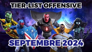 TIERLIST OFFENSIVE SEPTEMBRE 2024  Le classement des meilleurs champions de MCOC [upl. by Eixor]