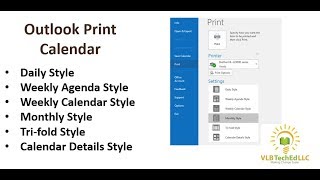 Outlook  Printing Your Calendar and the Options Available [upl. by Ekalb]