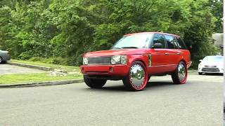 Red Range Rover on Dub Floaters at Mlk Park [upl. by Polad576]