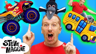 Best of Steve and Maggie  Halloween Monster Truck Ice Cream Toys for Kids  Wow English TV [upl. by Eidnac170]