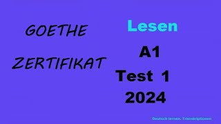 Goethe Zertifikat A1 Lesen  2023  Test 1 [upl. by Stephana]