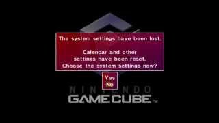 GameCube Startup  The System Settings Have Been Lost [upl. by Vani]