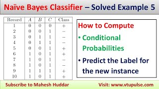 5 Solved Example Naive Bayes Classifier to classify New Instance Naive Bayes Theorem mahesh Huddar [upl. by Aspia]