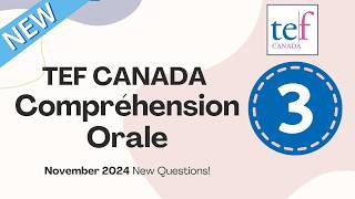 TEF CANADA  CO Listening  November 2024  New Test with New Questions Comprehension Orale [upl. by Delsman426]