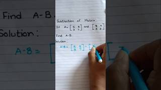 Subtraction Of MATRIX class 9 maths mathematics matrix [upl. by Server]