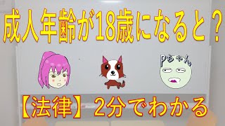 【法律】成人年齢が18歳になると？（2分でわかる） [upl. by Krefetz309]