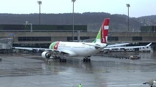 HD TAP Portugal A330200 departure from Terminal A at Zurich Airport  24122016 [upl. by Dietsche]