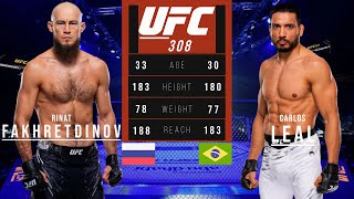 RINAT FAKHRETDINOV vs CARLOS LEAL FULL FIGHT UFC 308 [upl. by Alyac]