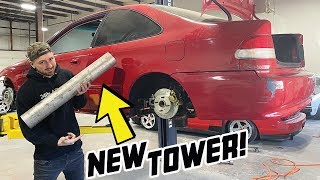 RWD Honda Civic  Fabricating a new Strut Tower [upl. by Clarise]