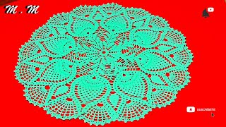 NOVEDOSO TAPETE DE 8 PIÑAS CON 16 CURVAS TEJIDO A CROCHET PASO A PASO PARTE 1MANUALIDADES MARTINA [upl. by Ivatts]